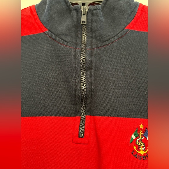 VTG Lauren Ralph Lauren Anchor Crest 1/4 Zip Sailing Sweater Nautical Womens S - Picture 9 of 9